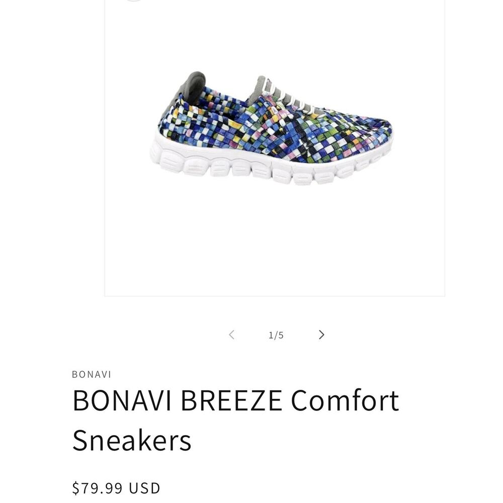 Bonavi Women's Breeze Woven Stretch Antistress Slip On Shoe Size US 7